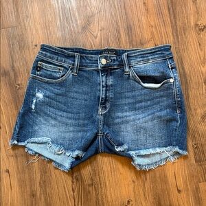 Judy Blue Distressed Dark Blue Jean Shorts